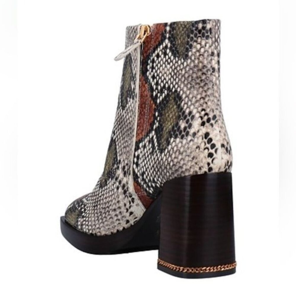 Tory Burch Ruby Python-Embossed Ankle Boots Size … - image 3